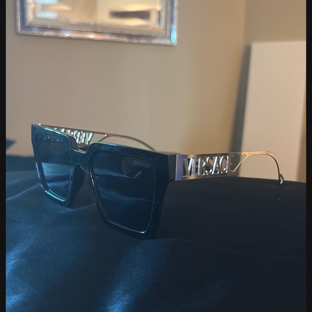 Versace Black and Gold Square Sunglasses